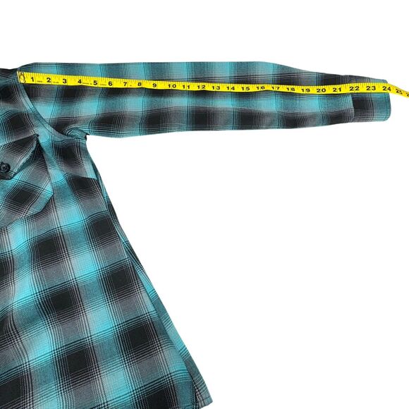Dixxon Flannel Plaid Shirt Women's Size Small Tortuga Blue Long Sleeve - Picture 10 of 16